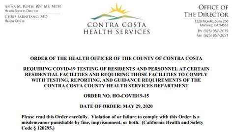 Contra Costa County issues new health order requiring masks for staff in skilled nursing facilities